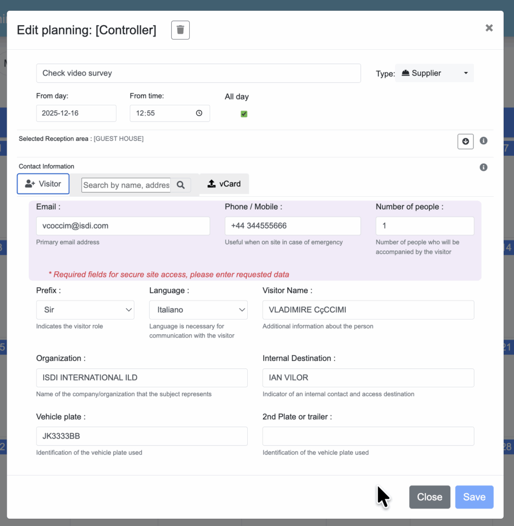 Calendar general appointment - edit